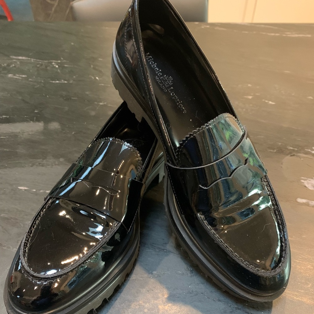 Black Patent chunky Loafers SZ 40